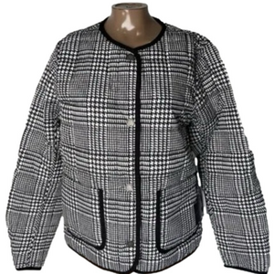 NEW BROOKS BROTHERS Womens Jacket Black/White Size S Reversible Nylon Button Up